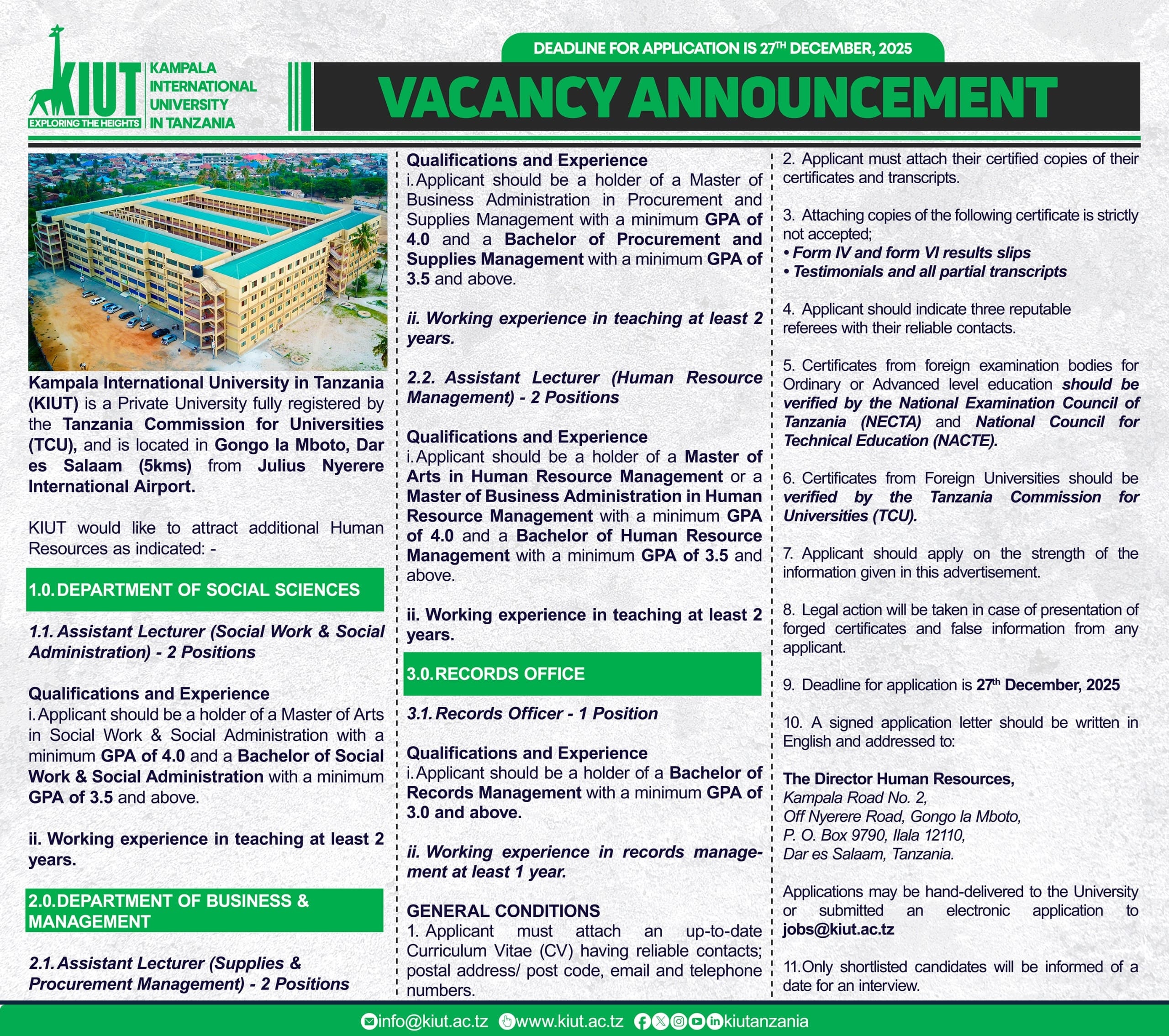 JOB VACANCIES ANNOUNCEMENT - Image 1