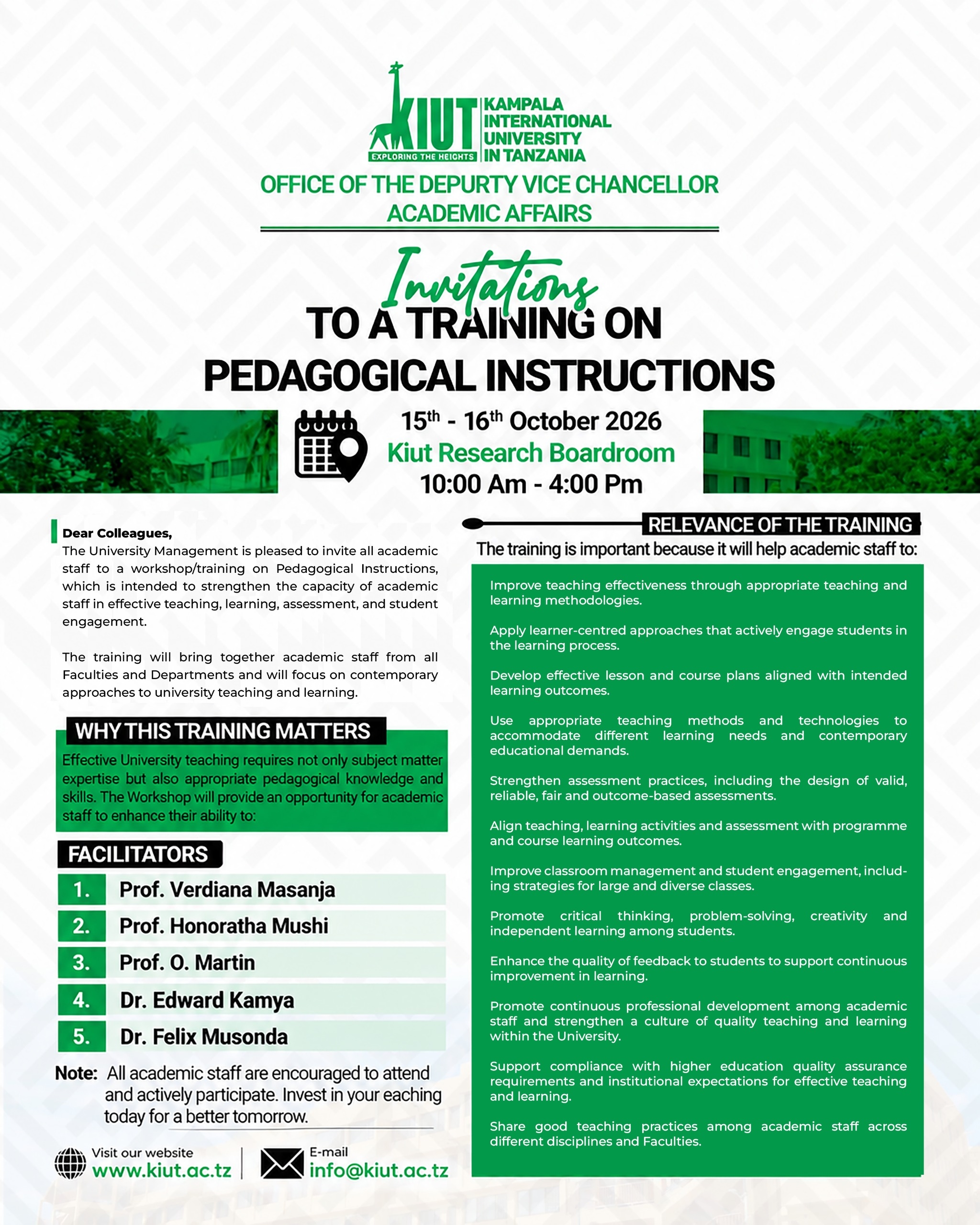 Training on Pedagogical Instructions