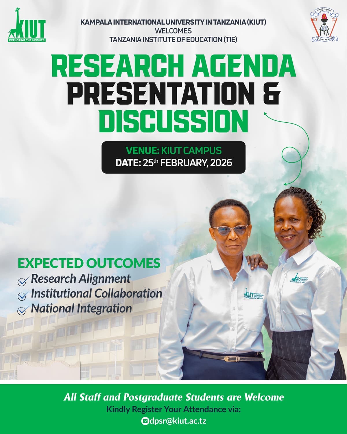 Research Agenda Presentation and Discussion