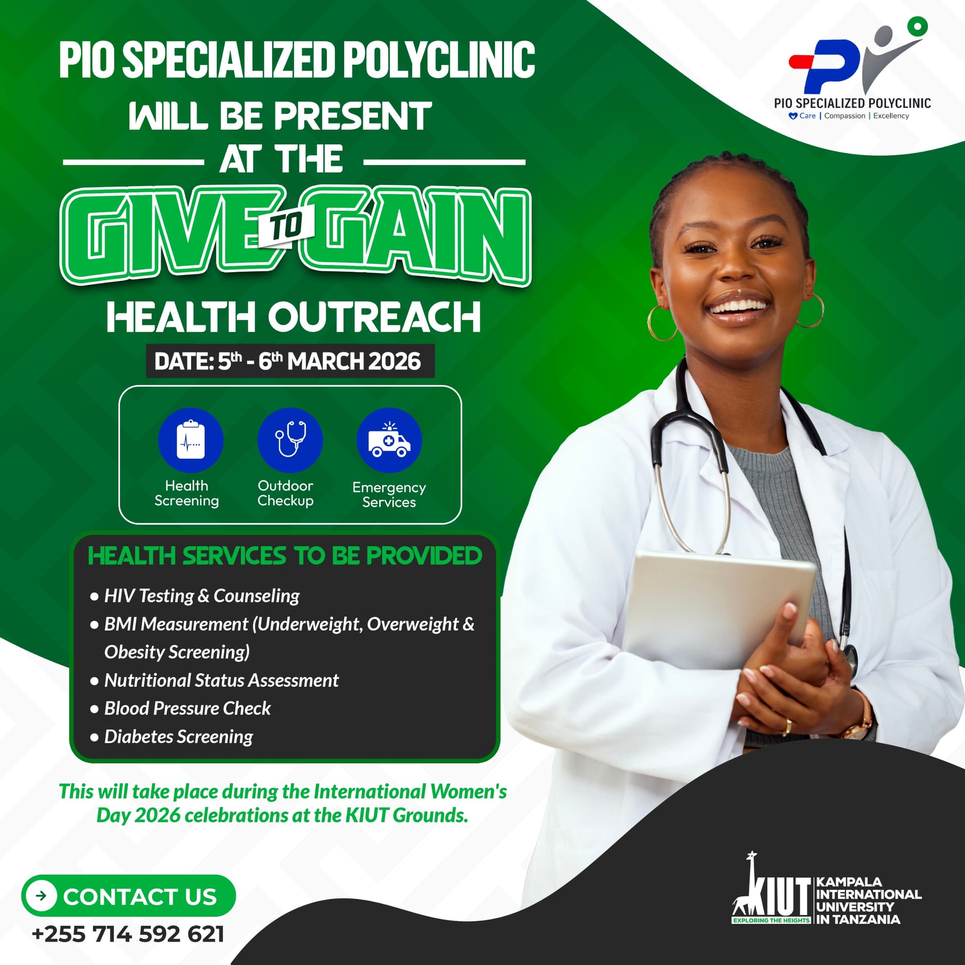 PIO Specialized Polyclinic At Give to Gain Health Outreach