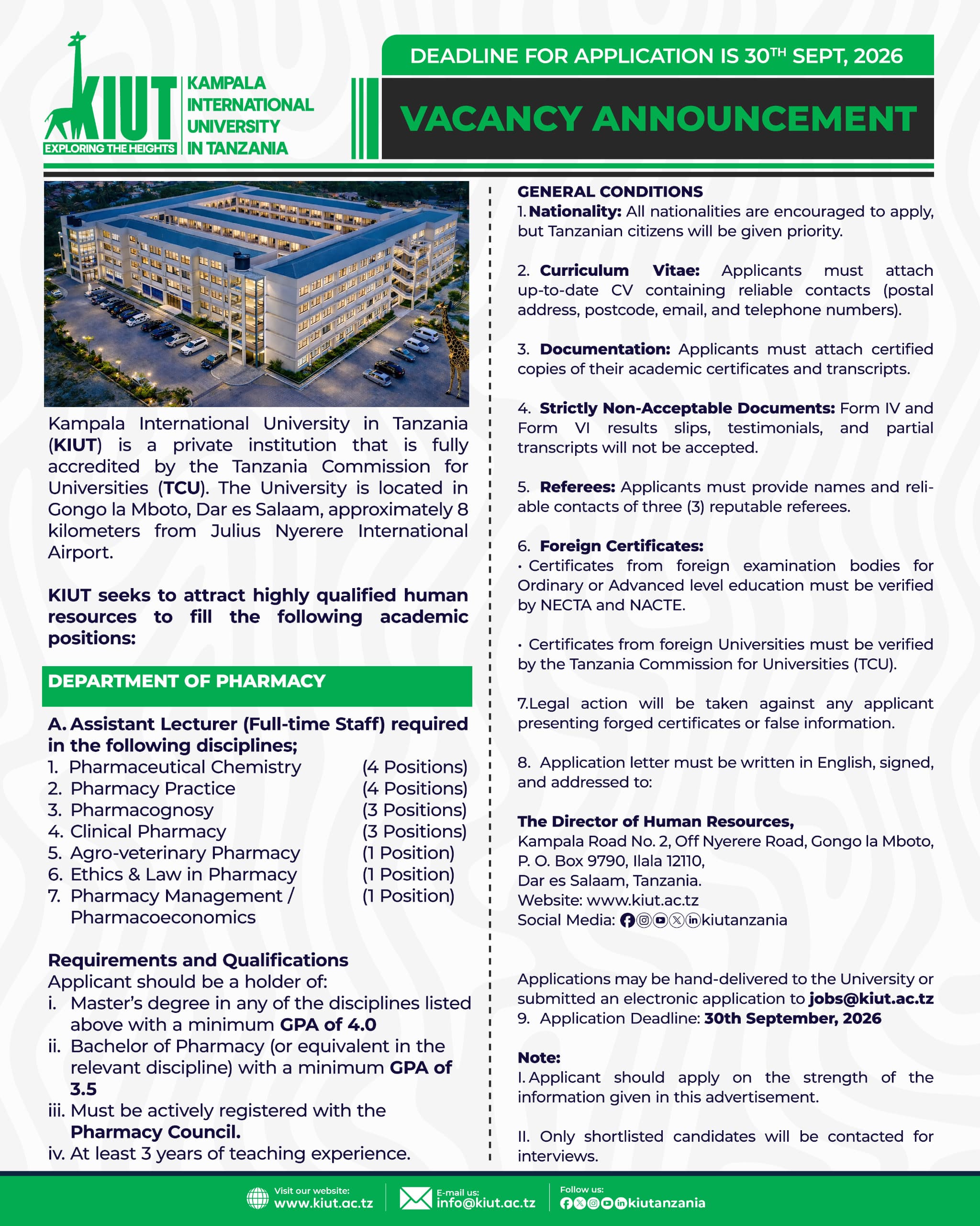 VACANCY ANNOUNCEMENT