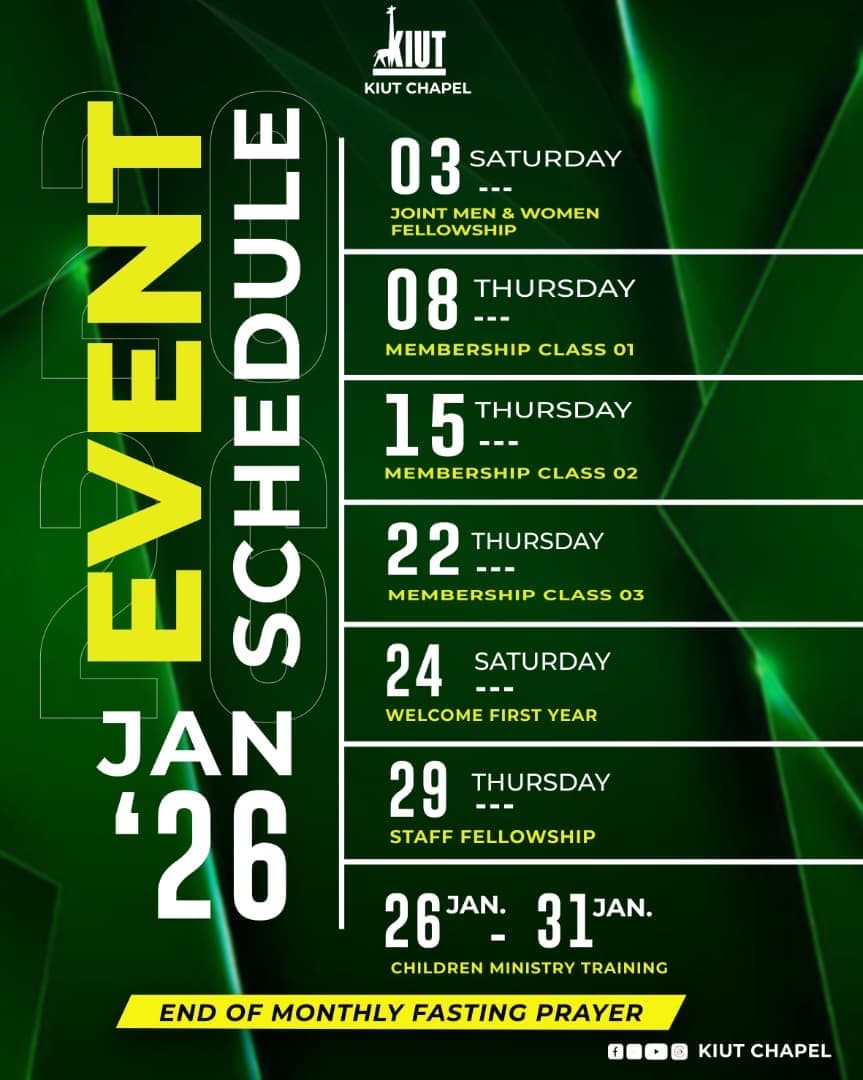 January Programme | KIUT Chapel