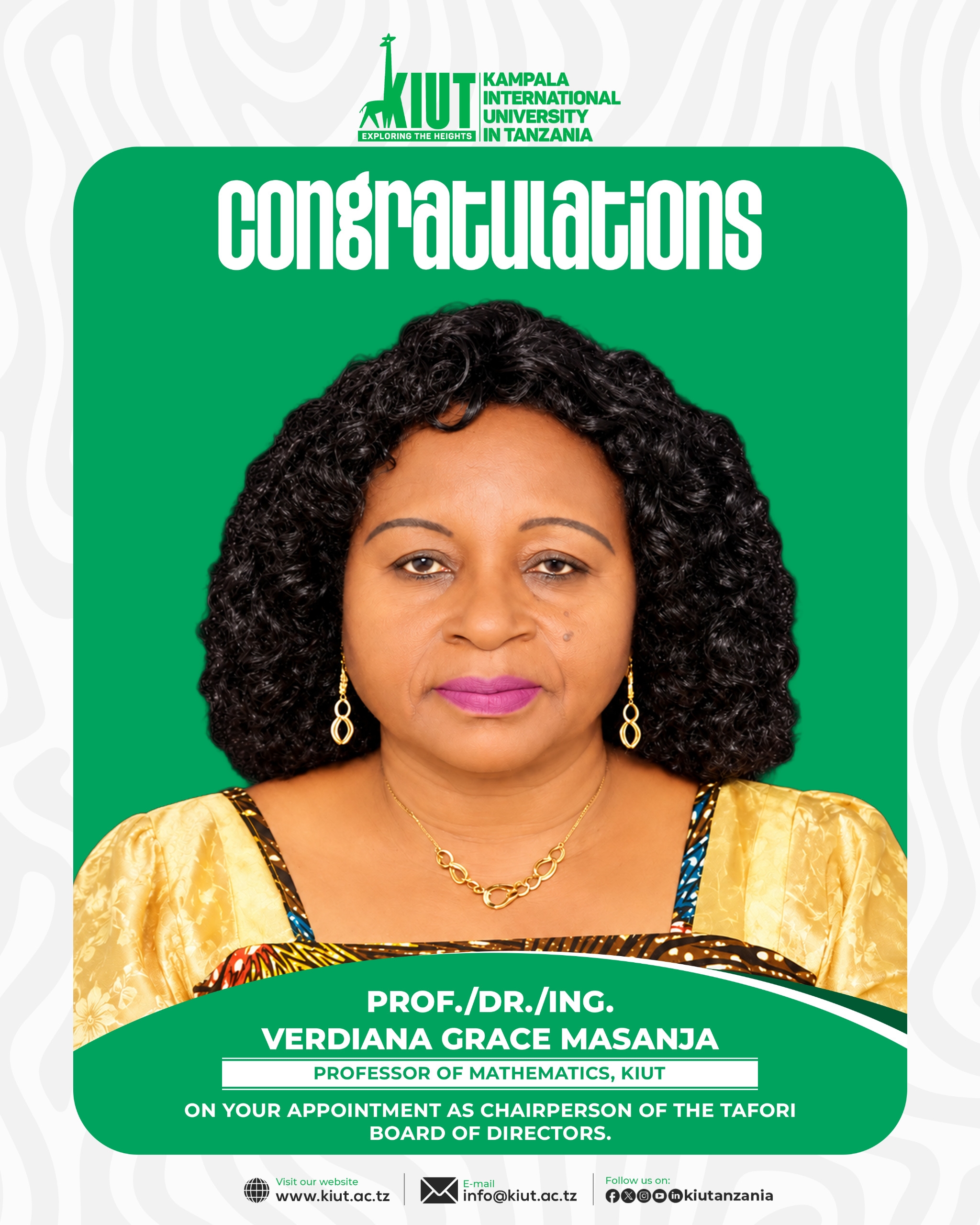 Congratulations PROF. DR.-ING. Verdiana Grace Masanja